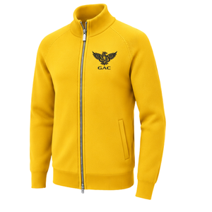 Cardigan tricoté pour homme à col montant zippé, manches longues, poignets et ourlet côtelés, jaune, avec poche latérale, coupe classique - Product Image 4