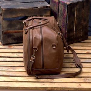 Bolsa de Viaje de Cuero Estilo Vintage, Bolsa de Fin de Semana para Hombre y Mujer, Gran Capacidad, Ligera y Portátil - Product Image 3