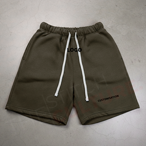 Pantalones Cortos Deportivos de Algodón para Hombre, con Logotipo Personalizado, Color Liso Básico, Algodón Grueso - Product Image 2