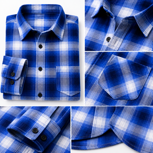 Plaid Shirt Men's Custom Best Quality Spring and Autumn Men's <b>Flannel</b> Warm Shirt Fashion Casual Shirt - Product Image 6