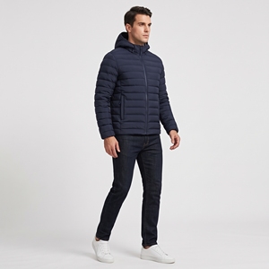Chaqueta Acolchada Ligera con Capucha para Hombre, Chaqueta de Invierno con Cierre Completo, Chaqueta Aislante para Exteriores - Product Image 3