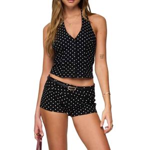 Ropa Deportiva Vibrante y Resistente a la Decoloración para el Verano, para Entrenamiento Profesional, con Pedrería, Shorts Casuales para Mujer - Product Image 1