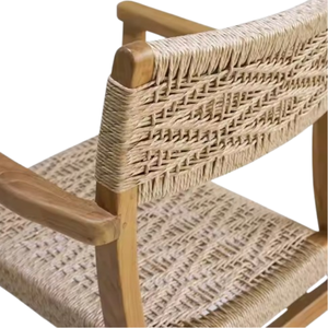 เก้าอี้รับประทานอาหารพร้อมที่รองหลังและที่นั่งทำจากหวายสำหรับห้องรับประทานอาหารและร้านอาหารใช้เก้าอี้พักผ่อน - Product Image 3