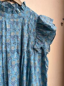 Vestido mini de verano para mujer, con cuello halter, manga corta, estampado floral bohemio hippie, 100% algodón, a precio de fábrica. - Product Image 4