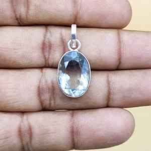 925 argent Sterling haute qualité coupe vert améthyste pierre gemme femmes collier naissance pierre cadeau pierre pendentif - Product Image 1