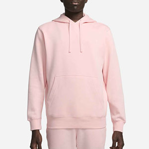 Sudadera con Capucha Rosa Claro para Hombre, Diseño de Bolsillo, para Otoño, Corte Regular, Felpa de Algodón, Color Sólido Informal - Product Image 5