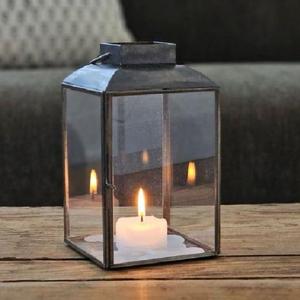 Elegante Decoración para el Hogar, Farol de Vela Navideño de Hierro Negro, Elegante Decoración de Jardín Colgante de Acero Inoxidable y Vidrio para Mesa - Product Image 1