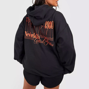 Sweat-shirt à capuche minimaliste pour femme, en coton doux, pull-over décontracté, streetwear moderne, manches longues, vêtements d'hiver, imperméable, respirant - Product Image 2