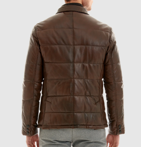 Veste en toile et cuir tendance pour homme, style streetwear, coupe-vent et imperméable, 200 grammes de rembourrage, nouvelle collection - Product Image 2