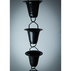 Chaîne de pluie Tulipe Noire, design minimaliste en forme d'entonnoir, pour gouttière moderne - Product Image 1