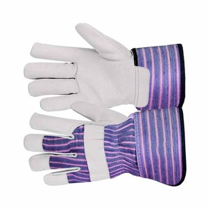 Gants de travail robustes en cuir de vachette grainé canadien, antistatiques, avec doublure en coton, pour le jardinage et les travaux lourds - Product Image 4