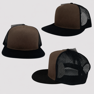 Wholesale Brown Mesh Trucker <b>Hat</b> 6-Panel Snapback Adjustable Casual <b>Cap</b> Spring Summer Adult Headwear Made in Injae Vina - Product Image 4