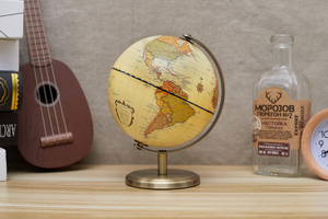 Globe terrestre décoratif de style antique en acier inoxydable moderne pour le bureau, la maison, la salle d'étude, la décoration intérieure d'hôtel - Product Image 2