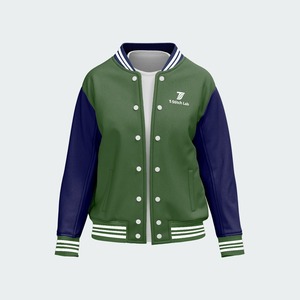 Chaqueta Varsity Unisex de Otoño con Cuello Alto, Cierre de Botones, Transpirable, Resistente al Viento e Impermeable, Tejido Ecológico de Lana/Poliéster - Product Image 4