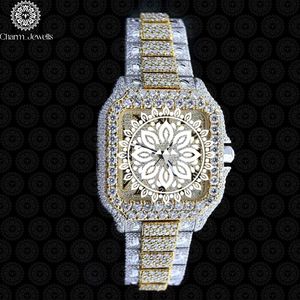 Reloj de Lujo para Hombre Charm Jewells, Acero Inoxidable, Bisel con Diamantes Dorados, Movimiento Mecánico Analógico, Fecha Automática, Caja de 40 mm, 10 Bar - Product Image 1