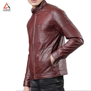 Chaqueta de cuero moderna para hombre con bolsillos frontales y cintura ajustable para un estilo casual diario de calle, chaqueta de invierno. - Product Image 2