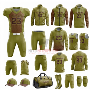Conjunto de Uniforme de Fútbol Americano, Ropa Deportiva Completa para Equipo, Sudaderas con Capucha, Bolsas de Deporte, Guantes, Mangas Deportivas, 100% Poliéster - Product Image 5