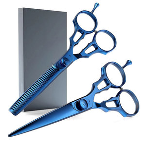 Stainless Steel Professional Right-Handed Barber Scissors Set Medium Handle Hair Cutting Thinning Scissors Finger <b>Rings</b> - Product Image 1