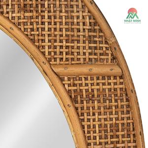 กระจกติดผนังกรอบไม้ไผ่และหวายทรงวงรี สีธรรมชาติ - Product Image 3