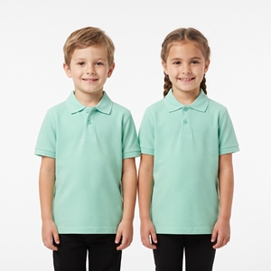 Polo décontracté pour enfants, design personnalisé, unisexe, hauts de loisirs, t-shirt à manches courtes et col tricoté, vêtements en gros - Product Image 1