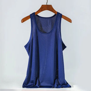 Débardeurs pour hommes à séchage rapide 100% polyester, col rond, sans manches, pour l'été, la gym, l'entraînement, la course à pied, le fitness, le sport, prix bas - Product Image 6