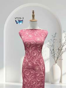 Tissu satiné imprimé floral VT29, 100% polyester, 150/160 cm, léger, extensible, respirant, tissé, pour vêtements féminins, matière pour robe - Product Image 2