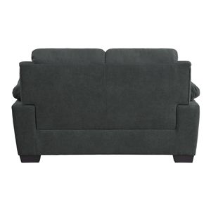 Moderno 1pc grigio scuro divano da soggiorno confortevole sofà da salotto Loveseat tessuto testurizzato Tufting telaio in legno massiccio unico - Product Image 3