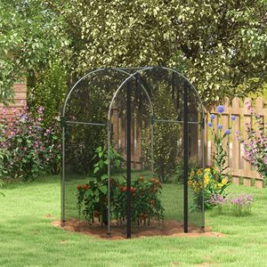 Rete di Protezione per Piante 4x4 in Acciaio Zincato Nero con Porta a Cerniera, Tenda da Giardino - Product Image 2