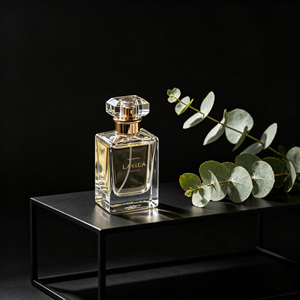 ขวดน้ำหอมแก้วเปล่าแบบเติมได้ ดีไซน์หรูหรา ขนาด 30 มล. 50 มล. 100 มล. ฝาแม่เหล็กสีทองทรงสี่เหลี่ยม พร้อมกล่อง - Product Image 6