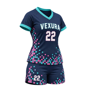 Ensemble d'uniformes de football par sublimation pour femmes, maillot à col en V et manches courtes, short assorti, kit d'équipe personnalisé pour entraînements et matchs 100% - Product Image 5