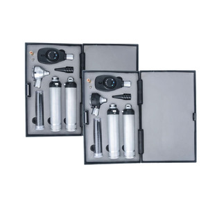 ROCKMED Ensemble d'examen ORL 2-en-1 en acier inoxydable réutilisable avec otoscope et ophtalmoscope à fibre optique, bleu - Product Image 2