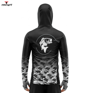 Vente en gros de sweats à capuche de pêche pour hommes, à manches longues, légers, respirants, à séchage rapide, avec sublimation de logo - Product Image 2