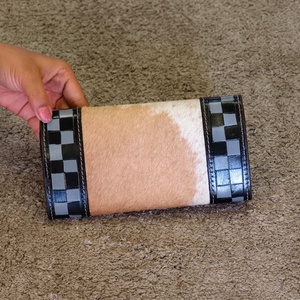 Venus Leather Were Designer Luxury Hand Tooled Carving Cowhide Wristlet Clutch <b>Wallet</b> <b>RFID</b> Protection Large Capacity Button - Product Image 3