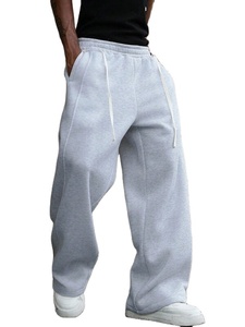Light Grey men <b>Jogger</b> pants washed <b>Oversized</b> <b>Jogger</b> pants with Long Drawstring Wide Leg Elastic Waist Loose Fit Streetwear 2026 - Product Image 1