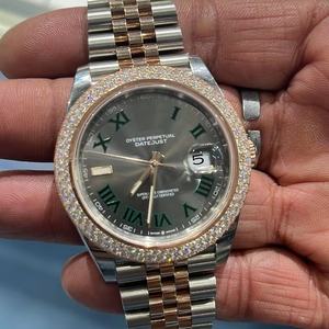 Reloj Moissanite de diseño único con diseño de lujo, reloj mecánico con tachuelas de diamantes completo personalizado automático para hombres - Product Image 3