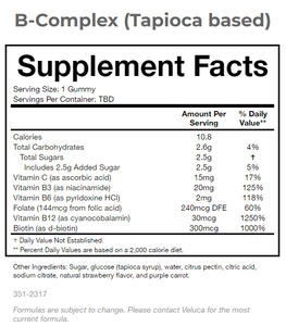 Proveedor Líder en Ventas de Gomitas a Base de Tapioca con Complejo Vitamínico B para el Apoyo Energético, Disponibles en Sabor a Fresa Roja Oscura - Product Image 4