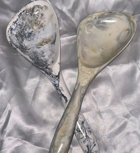 Modern Style Handmade Resin Salad spoon Tools Swirl Pattern Polished Finish Dishwasher <b>Microwave</b> Oven Safe table server spoon - Product Image 1