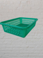 Rechthoekige kunststof bak 100% virgin PP 26x36x9cm kunststof mand/krat voor landbouw fruit groenten