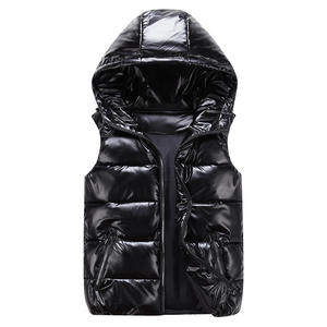 Chaleco Acolchado Fino Sin Mangas Brillante para Otoño, Chaqueta Impermeable con Logo Personalizado, Chaleco Burbuja Brillante para Mujer, Niños y Hombre con Capucha - Product Image 3
