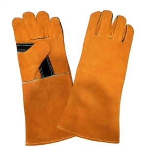 Gants de soudage en cuir de vachette pleine fleur haute performance, antistatiques, antidérapants, renforcés, résistants à l'abrasion, avec manchette de sécurité - Product Image 6