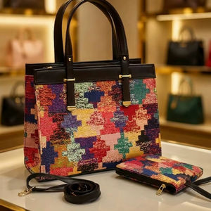 Women's Luxury Solid Color Pu Leather Handbag with Button Closure Single <b>Strap</b> Brown Polyester Lining Medium Size - Product Image 1