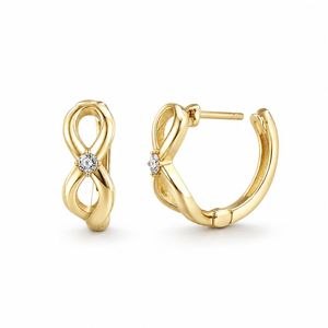 Dainty 18K Gold Plated Twist <b>Earrings</b> with Sparkling Zirconia , 925 Silver Hoop <b>Earrings</b> for Girls Gifts - Product Image 5