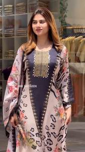 Traje Salwar de Algodón Maslin Indio de Diseño Moderno y Más Vendido, con Bordado Exclusivo, Ropa Étnica Elegante para Mujer para Fiestas - Product Image 6