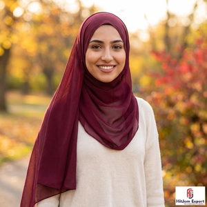 High Quality Luxury Chiffon Hijab Scarf Pattern Soft <b>Silk</b> Feel <b>Head</b> <b>Wrap</b> Shawl OEM ODM Manufacturer Export - Product Image 4