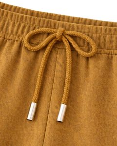 Pantalones Deportivos Cargo Anchos Color Amarillo Mostaza Personalizados para Mujer, Pantalones de Forro Polar con Cintura Elástica, Bolsillos con Cremallera, Ropa Casual de Calle, Pantalones de Invierno - Product Image 3