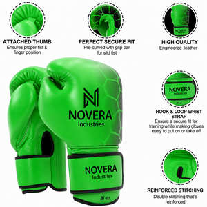 Gants de boxe personnalisés imperméables et respirants en cuir véritable avec lacets en crin de cheval et sangle de poignet réglable pour le kickboxing et la frappe - Product Image 4