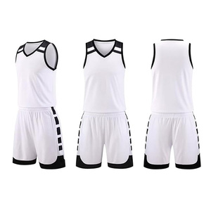 Custom Basketball Uniforms <b>White</b> Black V-Neck Sleeveless Jersey Shorts Sublimated Print Team Name Number Moisture Wicking Fabric - Product Image 3