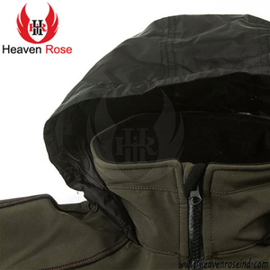Men's Waterproof Softshell Hooded Jacket Fleece <b>Lined</b> Windproof Outdoor Tactical <b>Coat</b> Wholesale OEM Available - Product Image 5
