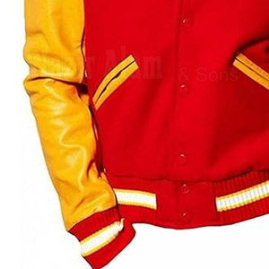 Blouson universitaire respirant pour homme en cuir véritable avec manches en tricot et corps en laine, personnalisable, style streetwear décontracté - Product Image 6