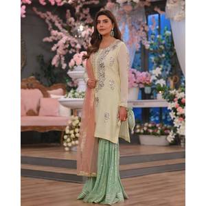 Women's Party Wear Suit Set with Zari & <b>Sequins</b> Embroidery Work - Product Image 4